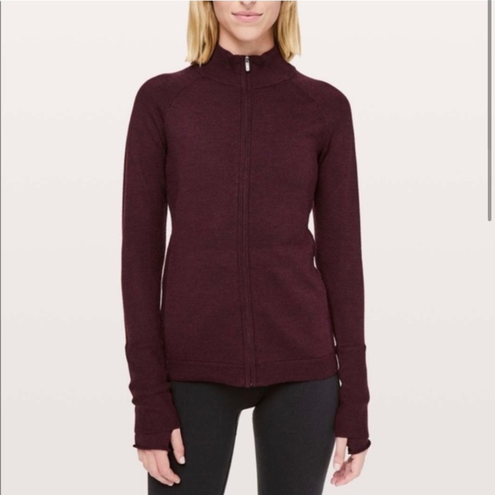 Women's Full-Zip Long Sleeve Jacket - Burgundy